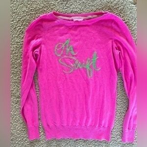 Lilly Pulitzer “Oh Shift” sweater.